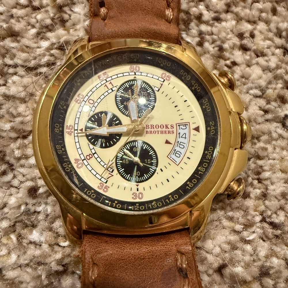 RARE Brooks Brothers Stainless Steel Watch Chronograph 06787